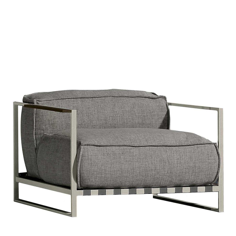 Mobilier Talenti Fauteuils D'Exterieur | Fauteuil Casilda Gris Avec Cadre Blanc