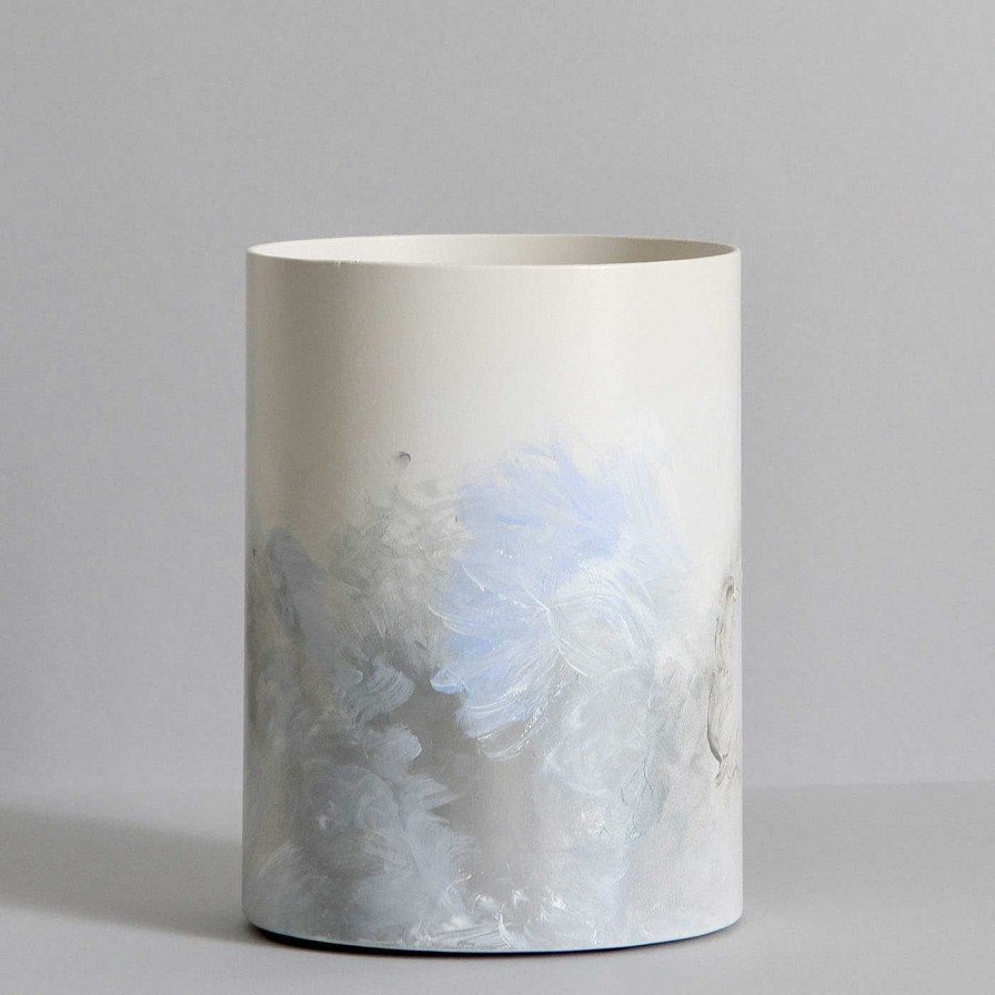 Decoration Anime Design Vases A Fleurs | Vase Cylindrique Blanc Flora L Par Gabriela Azar Rubagotti #4