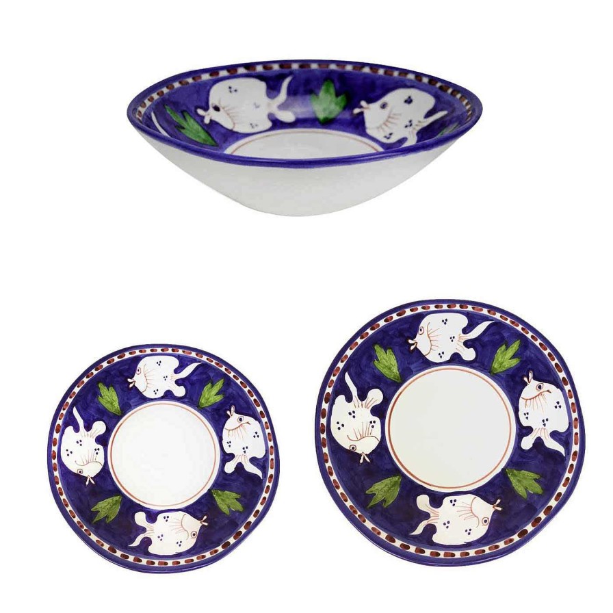 Arts De La Table Arcucci Handmade Services De Table | Set D'Assiettes Bleu Poseidon 18 Pieces