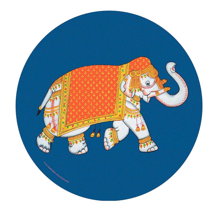 Arts De La Table Compagnia dell'Elefante Sets De Table | Elephant Set Of 2 Blue Placemats