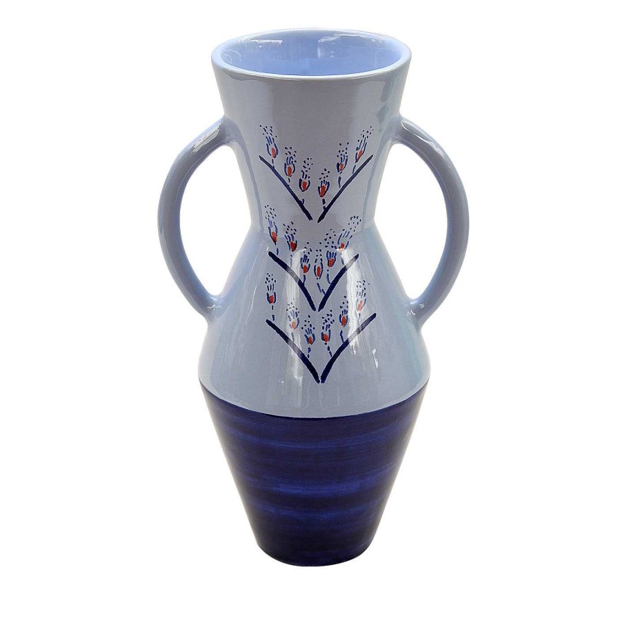 Art Ceramica Gatti 1928 | Vase Bleu A Deux Tons D'Ugo La Pietra