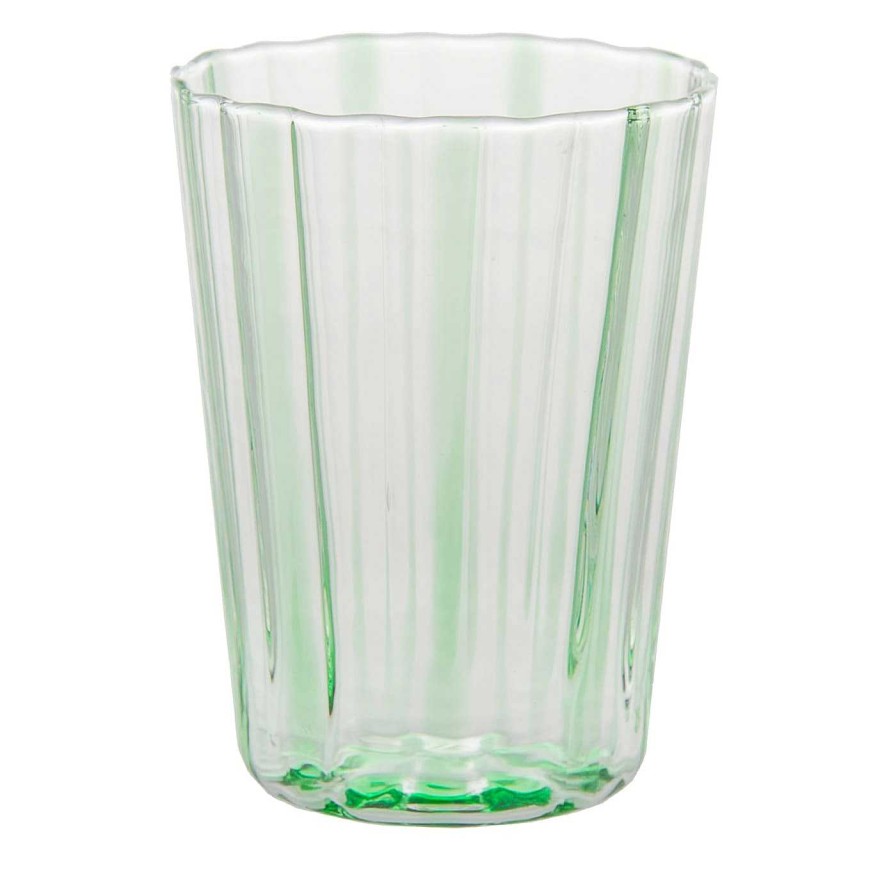 Arts De La Table Tuttoattaccato Verres Et Gobelets | Impilabile Verre A Rayures Vertes