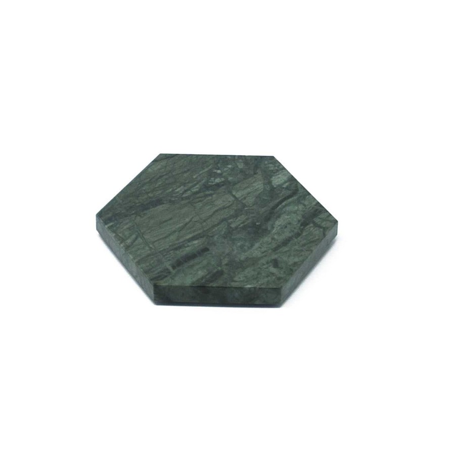 Arts De La Table FiammettaV Home Collection Plats De Service | Plaque Hexagonale En Marbre Vert