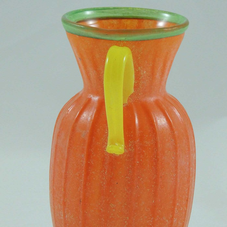 Decoration Gambaro e Tagliapietra Amphores | Vase Orange Multicolore Scavo