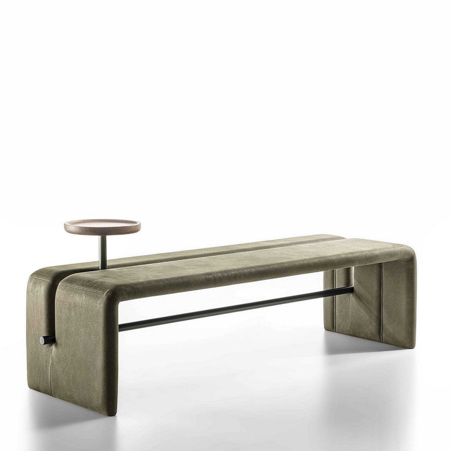 Mobilier Durame Bancs | Banc En Cuir Butter Avec Plateau