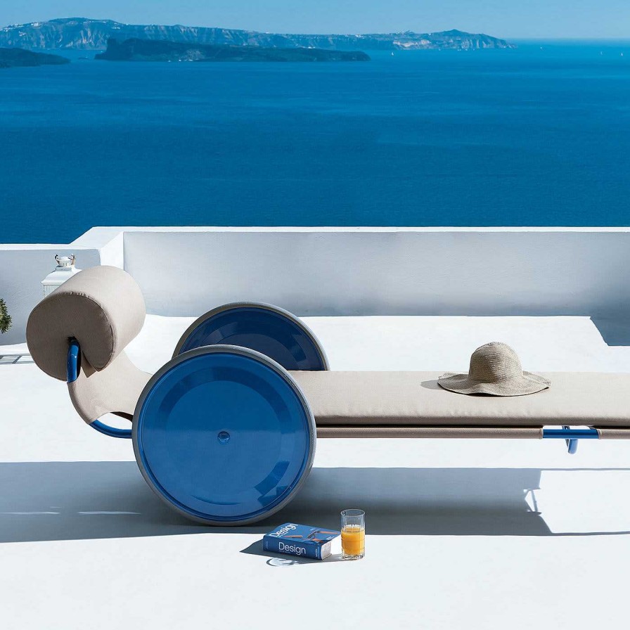 Mobilier Exteta Chaises Longues Et Transats D'Exterieur | Locus Solus Blue Sun Lounger By Gae Aulenti