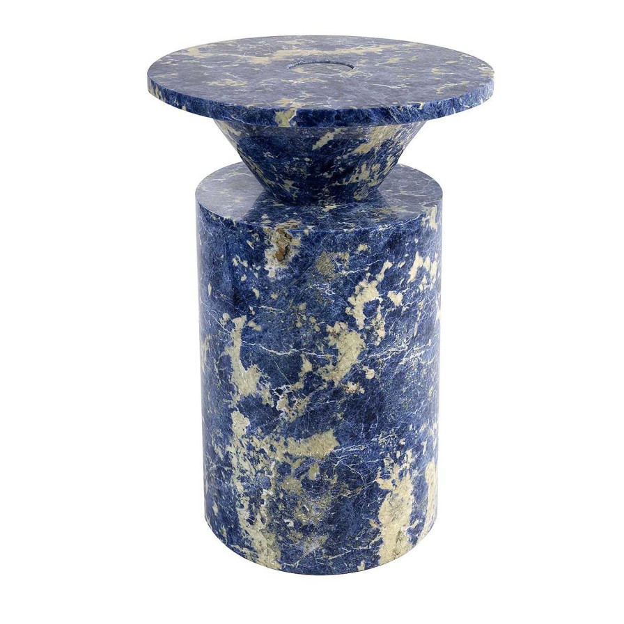 Mobilier MMairo Tables D'Appoint | Totem De Marbre En Sodalite Bleue Par Karen Chekerdjian