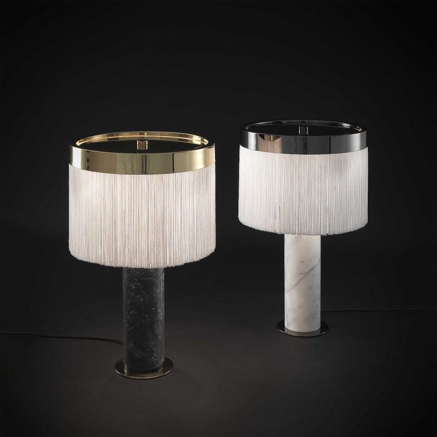 Eclairage Tato Lampes De Table | Lampe De Table Orsola Or Et Blanc Par Lorenza Bozzoli