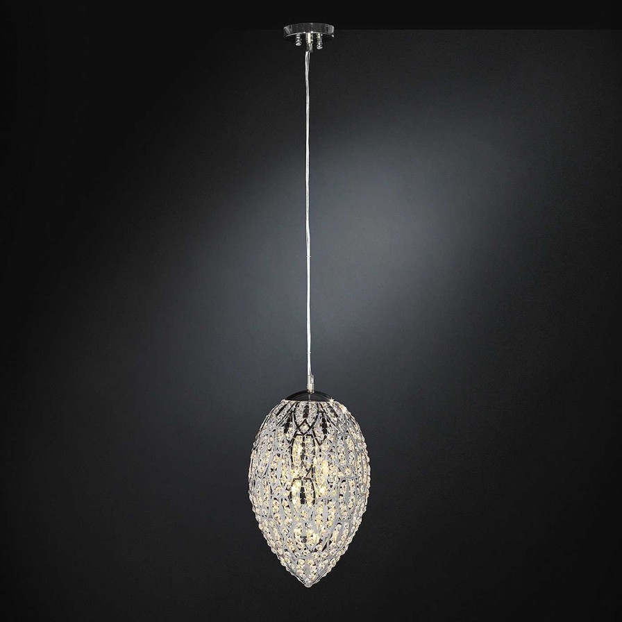 Eclairage VGnewtrend Suspensions | Lampe Suspendue Chromee Arabesque Egg