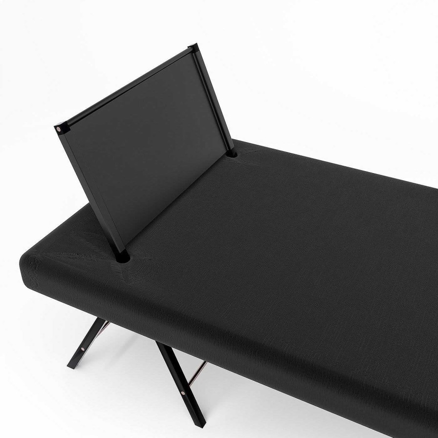 Mobilier Chiara Viale Meridienne | Lit De Repos En Cuir Noir