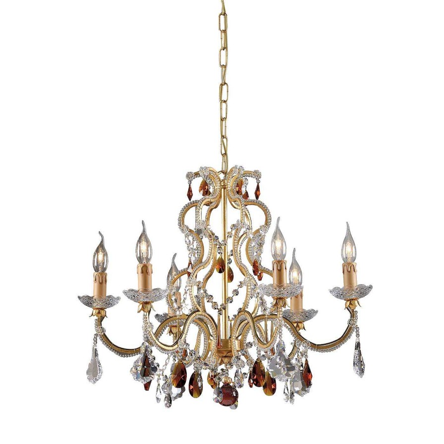 Eclairage Epoca Lampadari Chandeliers | Lustre 1409/6 A Feuilles D'Or