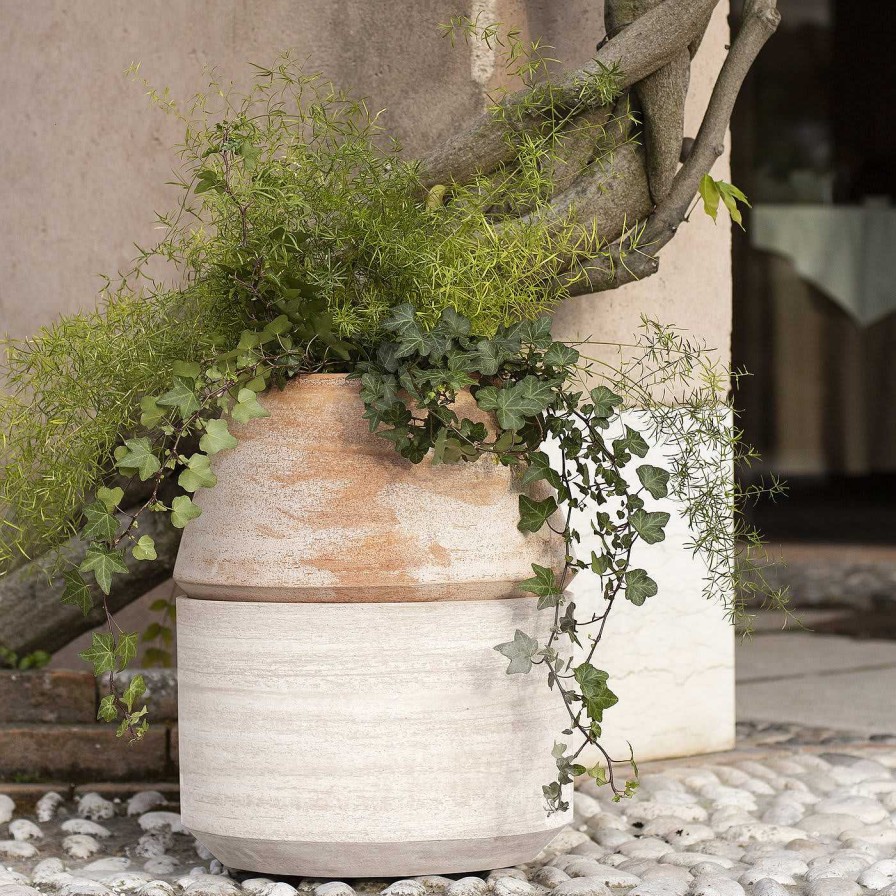 Decoration Picta Cache-Pots Et Porte-Vases | Vase Terrae En 2 Pieces - Rouge Et Blanc