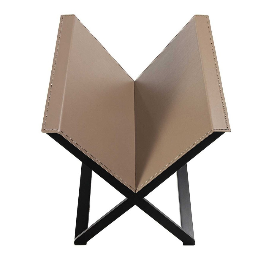 Decoration Enrico Pellizzoni Porte-Magazines | Porte-Revues Taupe En Forme De X Crossover