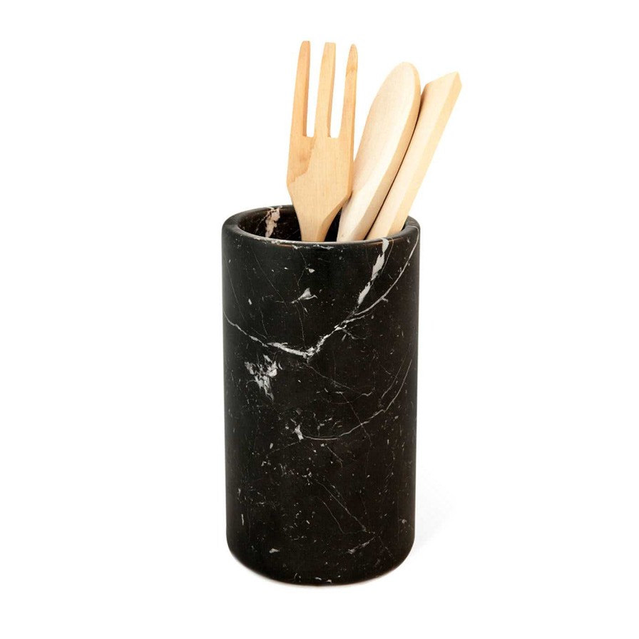 Arts De La Table FiammettaV Home Collection Accessoires De Cuisine | Porte-Ustensiles En Marbre Noir