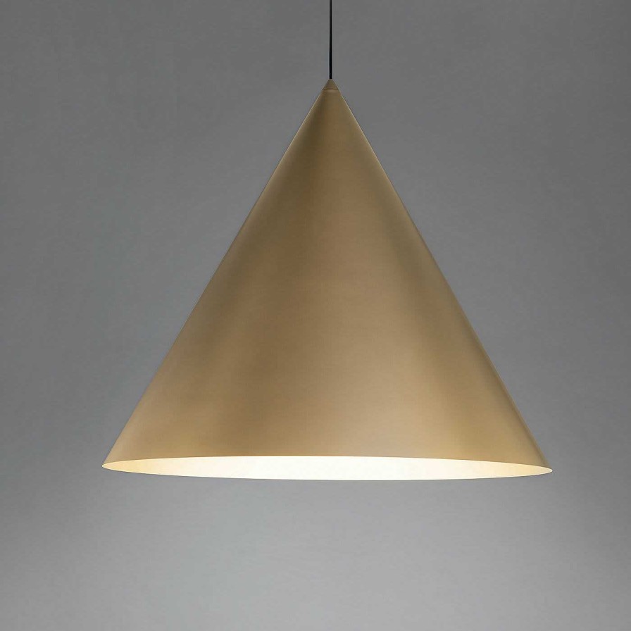 Eclairage Firmamento Milano Suspensions | Lampe A Suspension Cono Gold By Carlo Guglielmi