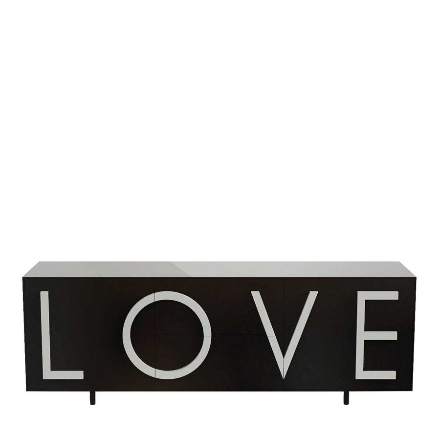 Mobilier Driade Credences | Love Grand Buffet Noir Et Gris Par Fabio Novembre