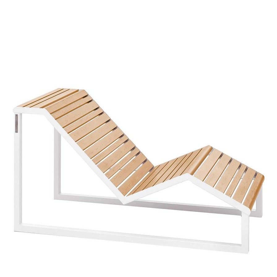 Mobilier Urbantime Chaises Longues Et Transats D'Exterieur | Chaise Longue Blanche H24 De Basaglia + Rota Nodari