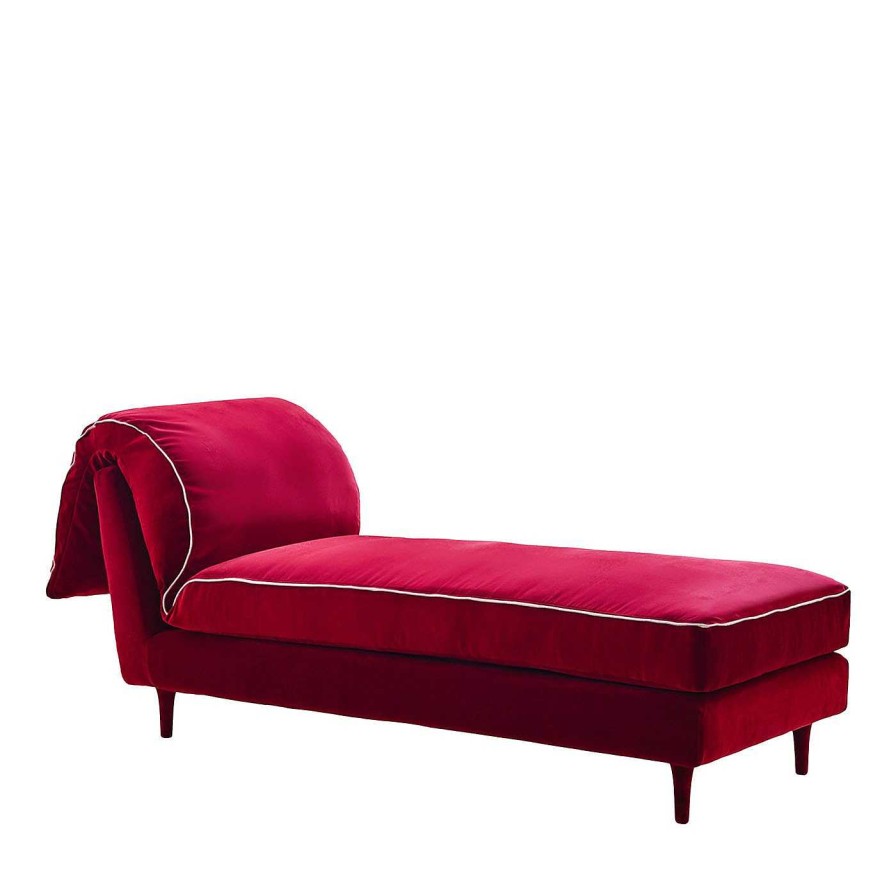 Mobilier Biosofa Meridienne | Lit De Jour Casquet Red Passion Velvet