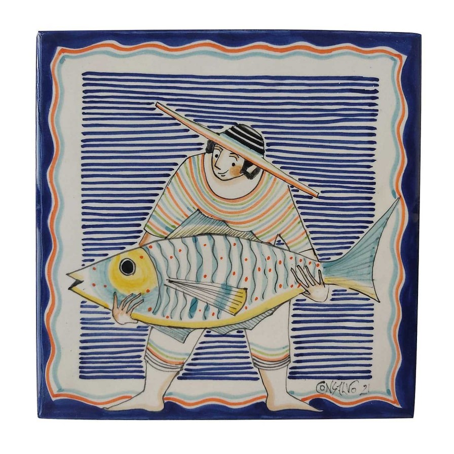 Decoration Ceramica Artistica Consalvo Carreaux Et Revetements De Sol | Carreau Il Ragazzo Pescatore