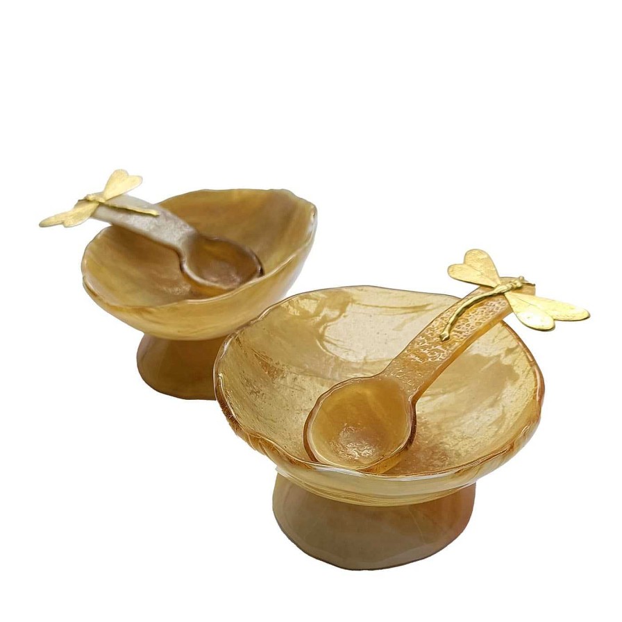 Arts De La Table Vetrofuso Salieres Et Poivrieres | Salieres En Verre Jaune - Lot De 2