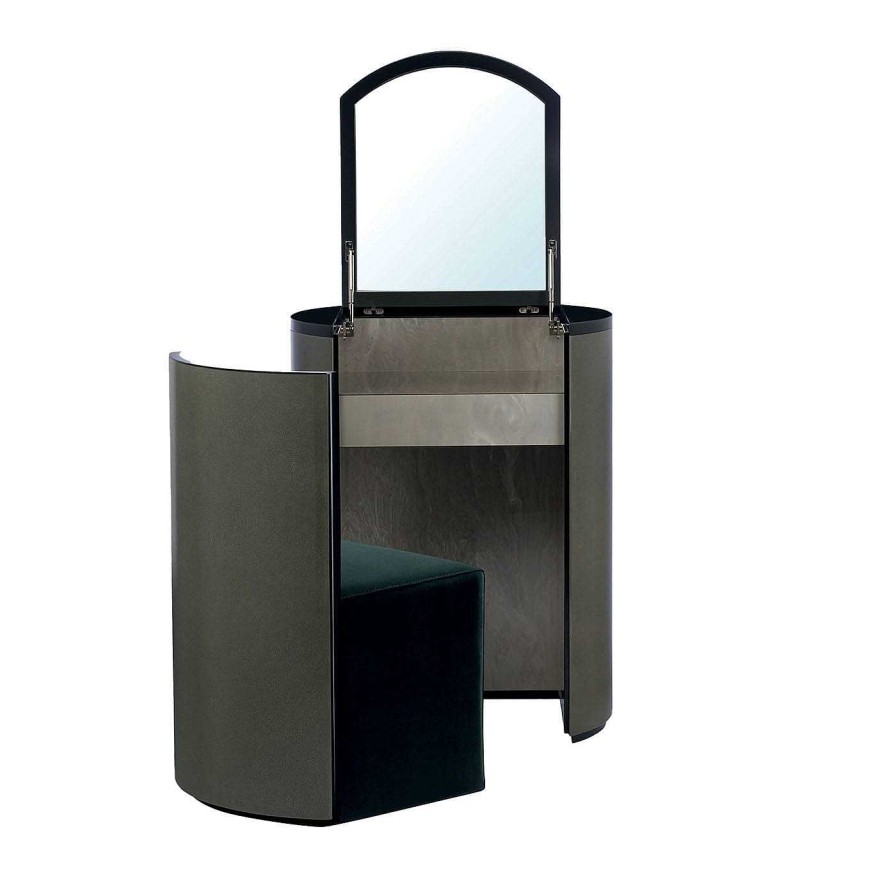 Mobilier Armani Casa Coiffeuses | Table De Toilette Antoinette Effet Galuchat Gris Cuir