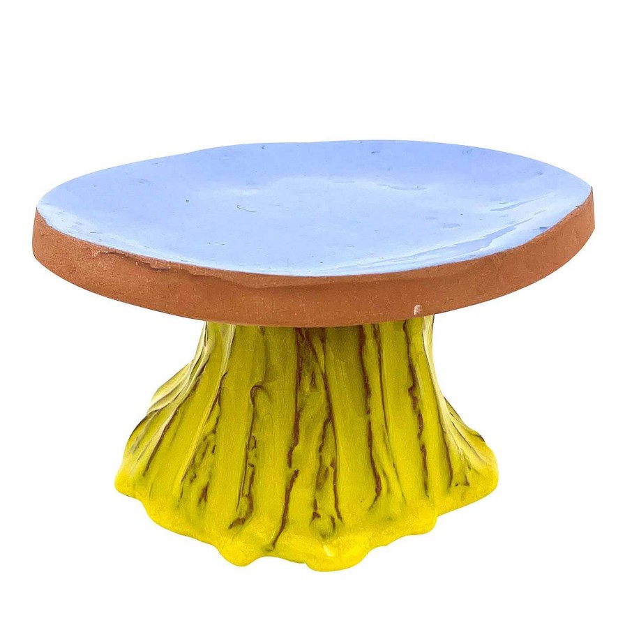 Arts De La Table Daria Dazzan Assiettes A Gateaux Sur Pied | Fungo Vulcano Jaune Cadmium Et Lilas Support A Gateaux