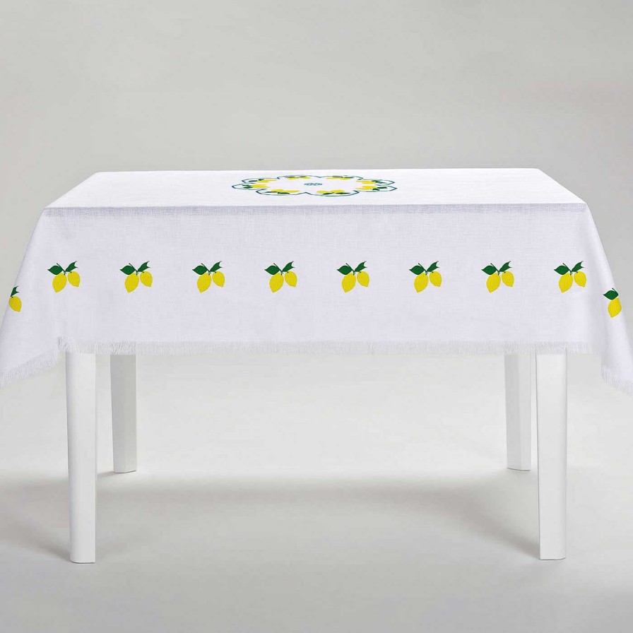 Arts De La Table Cibelle Nappes | Nappe Rectangulaire Blanche Limoni Multicolore