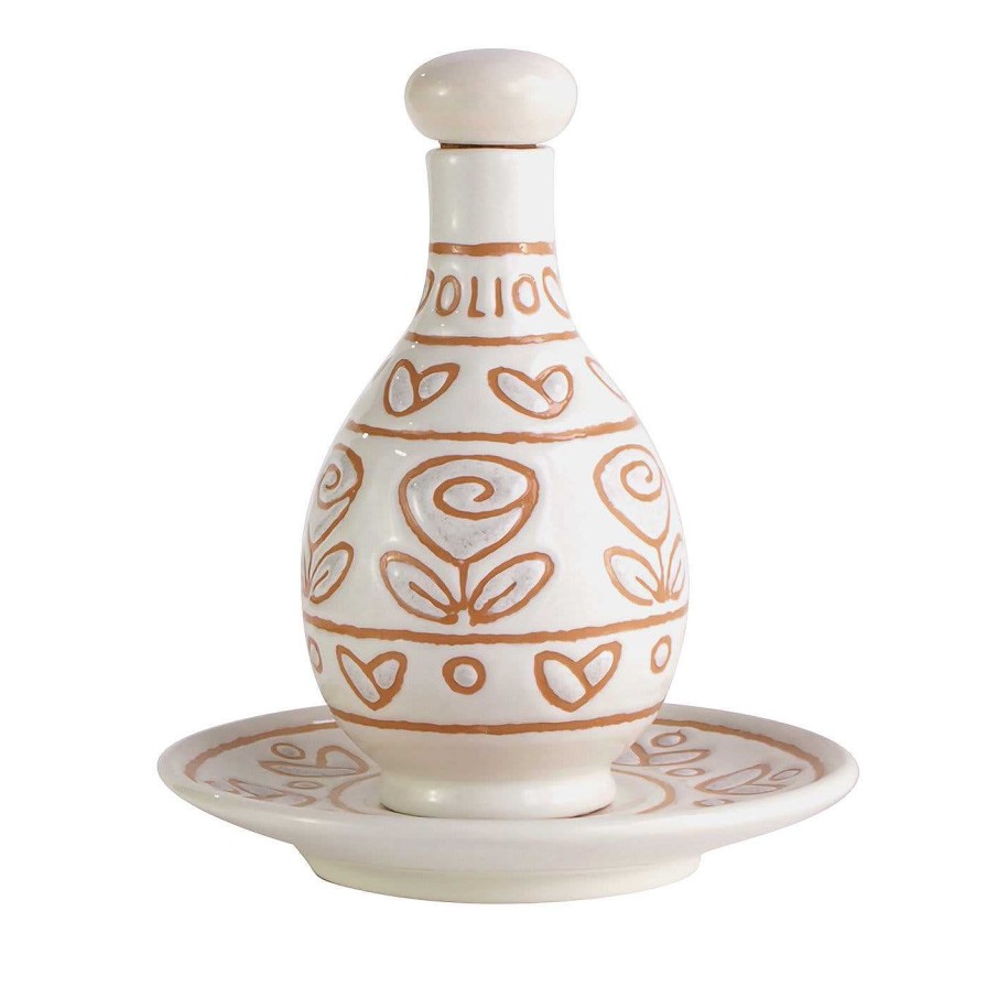 Arts De La Table Ceramiche Santalucia Menagere Huile Et Vinaigre | Pichet A Huile Avec Soucoupe