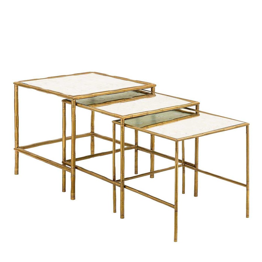 Mobilier Bronzetto Tables Gigognes | Set De 3 Tables Gigognes En Bambou