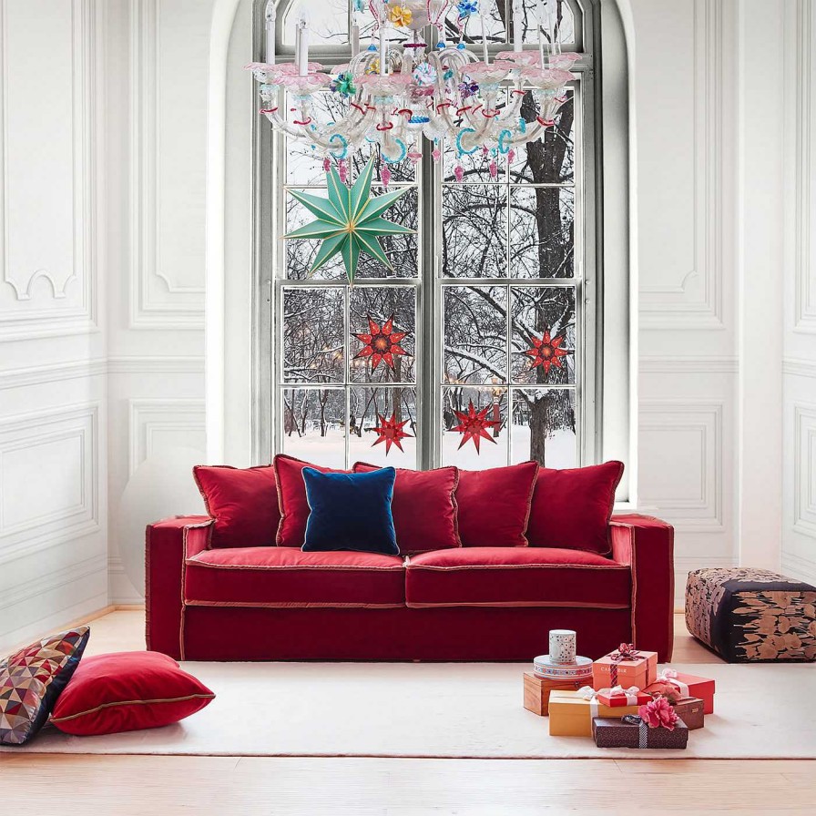 Mobilier Biosofa Canapes | Rafaella Bio Canape 3 Places Rouge Et Orange