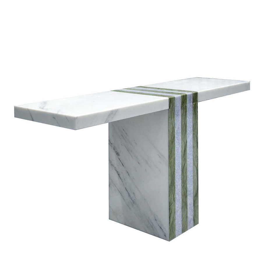 Mobilier Lenzi Consoles | Table Console De Jeu Vert Et Blanc Par Giorgio Soressi