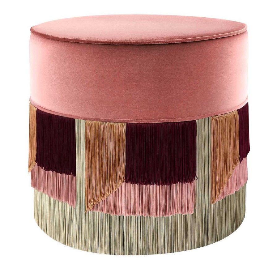 Mobilier Lorenza Bozzoli Couture Ottomans Et Poufs | Pouf Geometrique Pink Couture