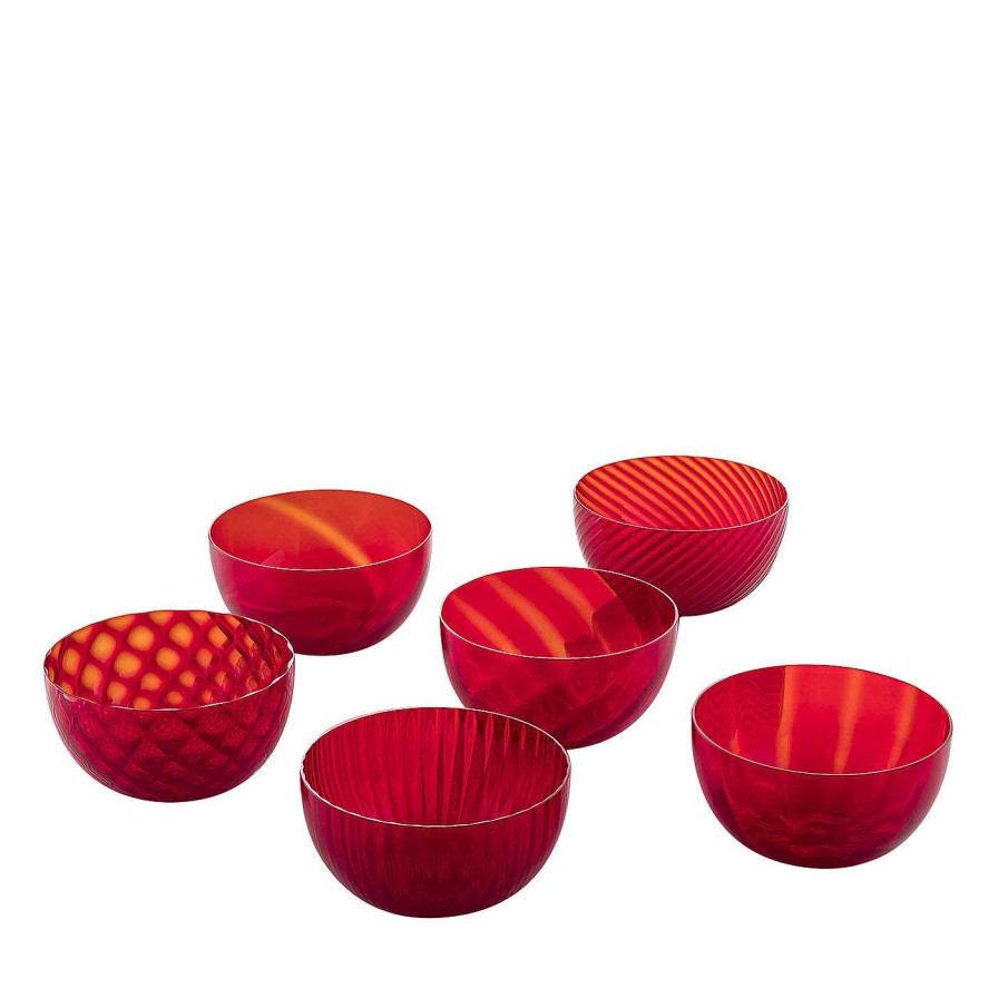 Arts De La Table NasonMoretti Bols | Idra Red Set De 6 Bols Assortis