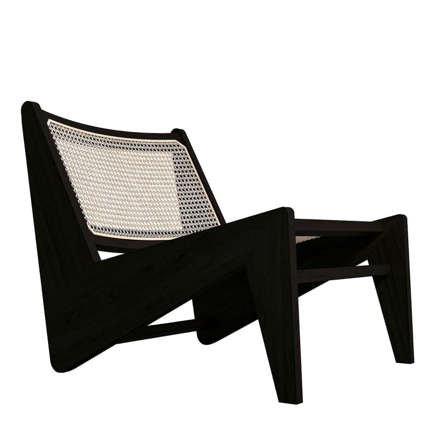 Mobilier Cassina Chaises Longues | Kangourou, Hommage A Pierre Jeanneret - Cassina Black Oak Wood Chair