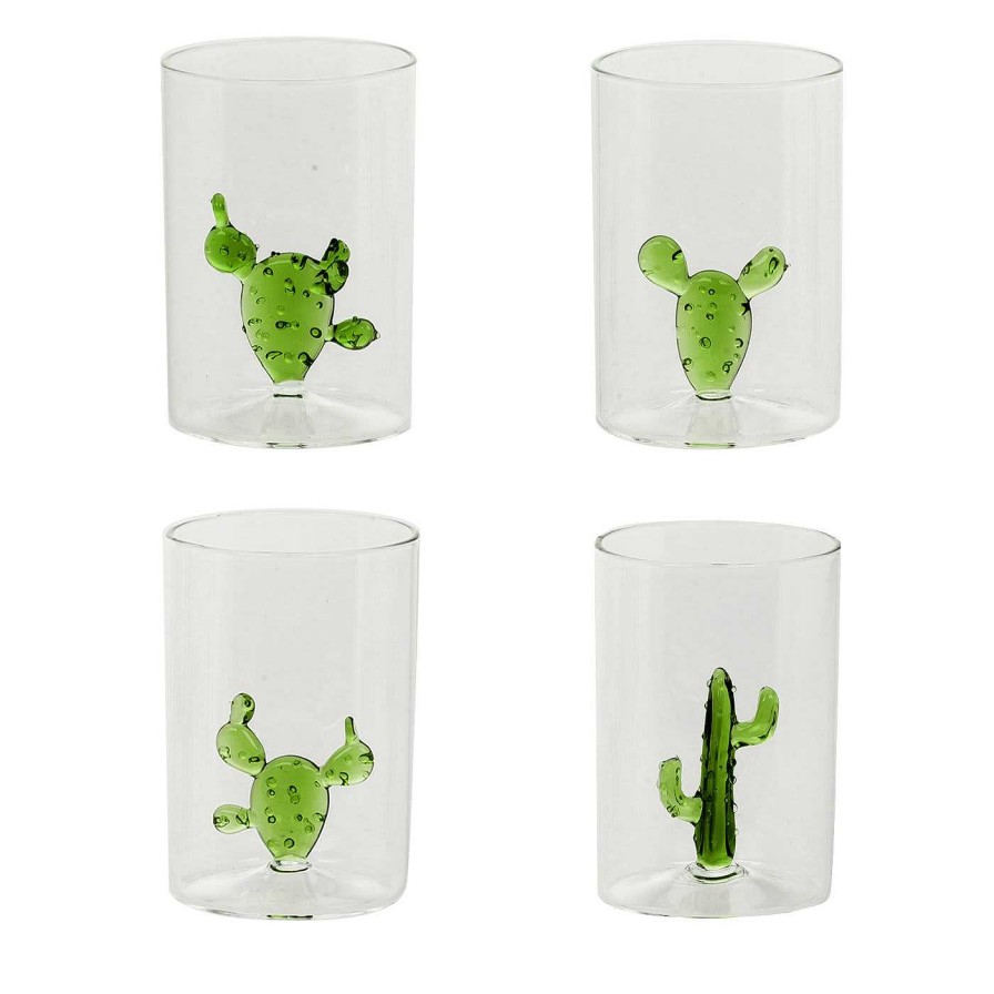 Arts De La Table Casarialto Verres Et Gobelets | Set De 4 Verres Cactus