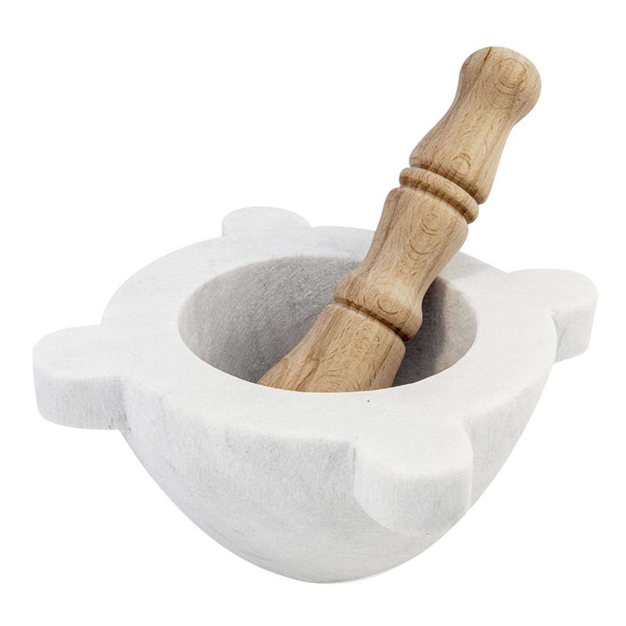 Arts De La Table FiammettaV Home Collection Accessoires De Cuisine | Mortier En Marbre Avec Pilon En Bois