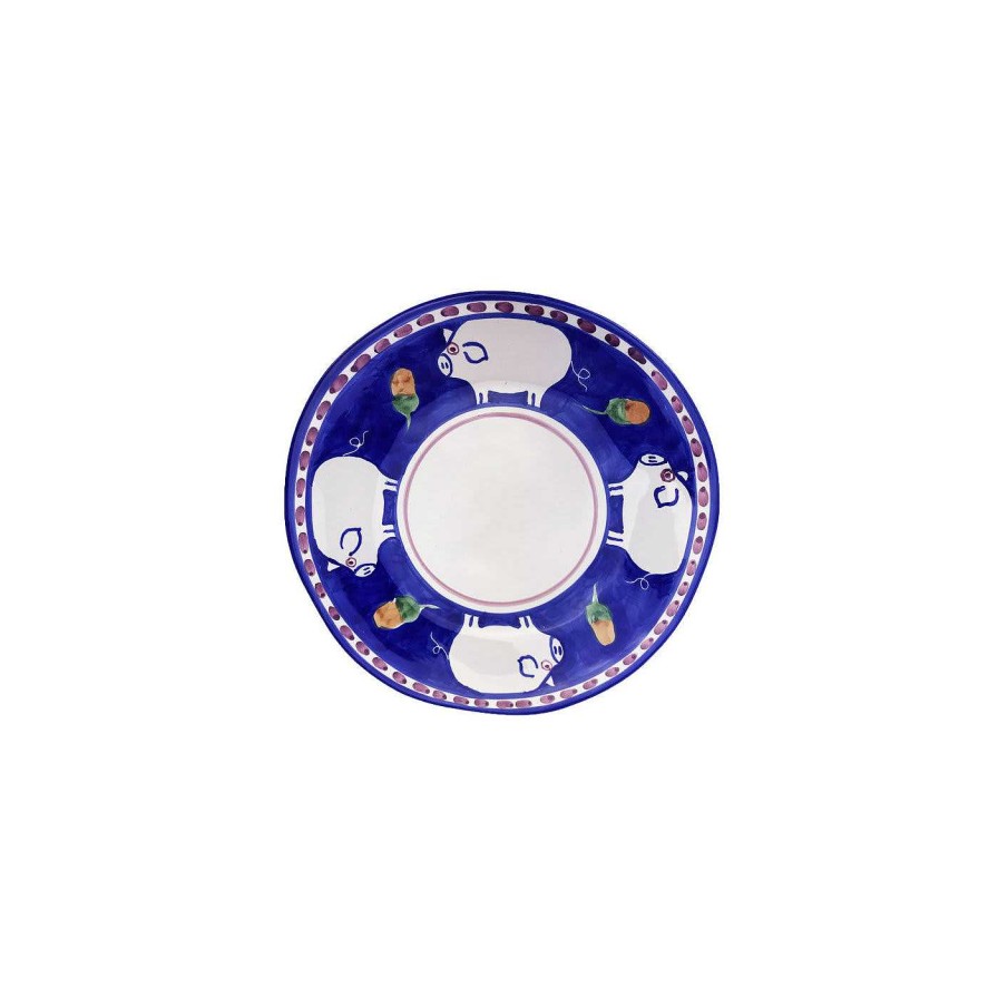 Arts De La Table Arcucci Handmade Services De Table | Service D'Assiettes Bleu Cortile 18 Pieces