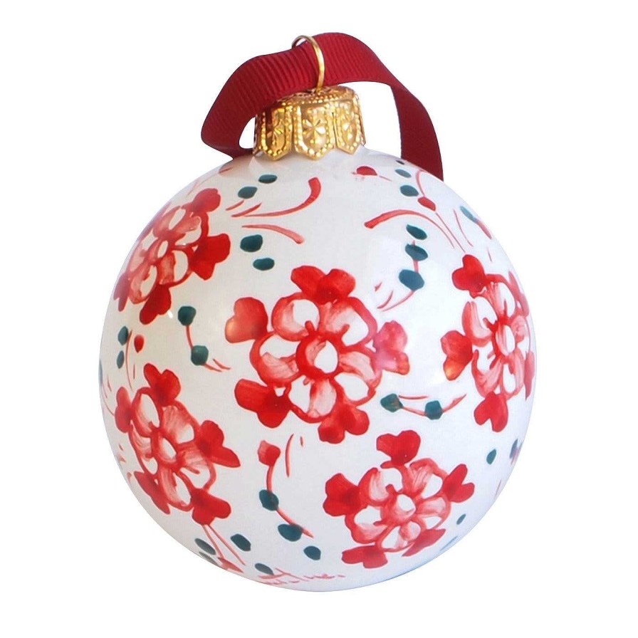 Decoration Ceramiche Santalucia Decorations De Vacances | Decoration De Noel A Fleurs Rouges