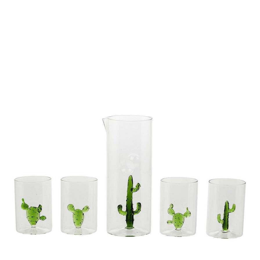 Arts De La Table Casarialto Verrerie | Set De 4 Verres Et Pichet Cactus