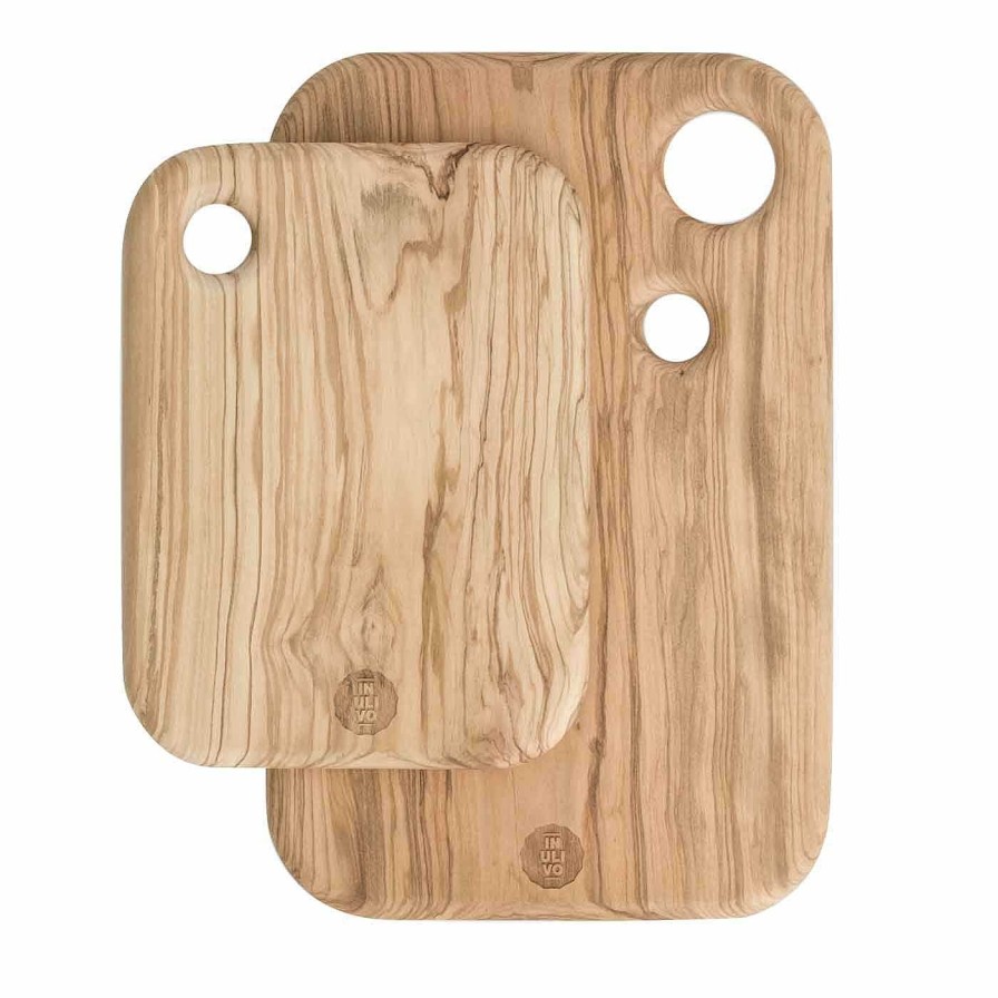 Arts De La Table Denovo Wood Planches A Decouper | Jeu De 2 Planches A Decouper En Bois Inulivo