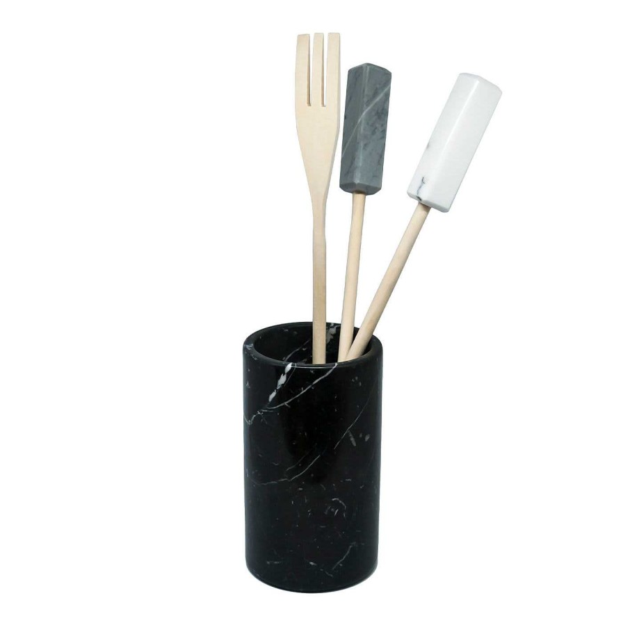 Arts De La Table FiammettaV Home Collection Accessoires De Cuisine | Porte-Ustensiles En Marbre Noir