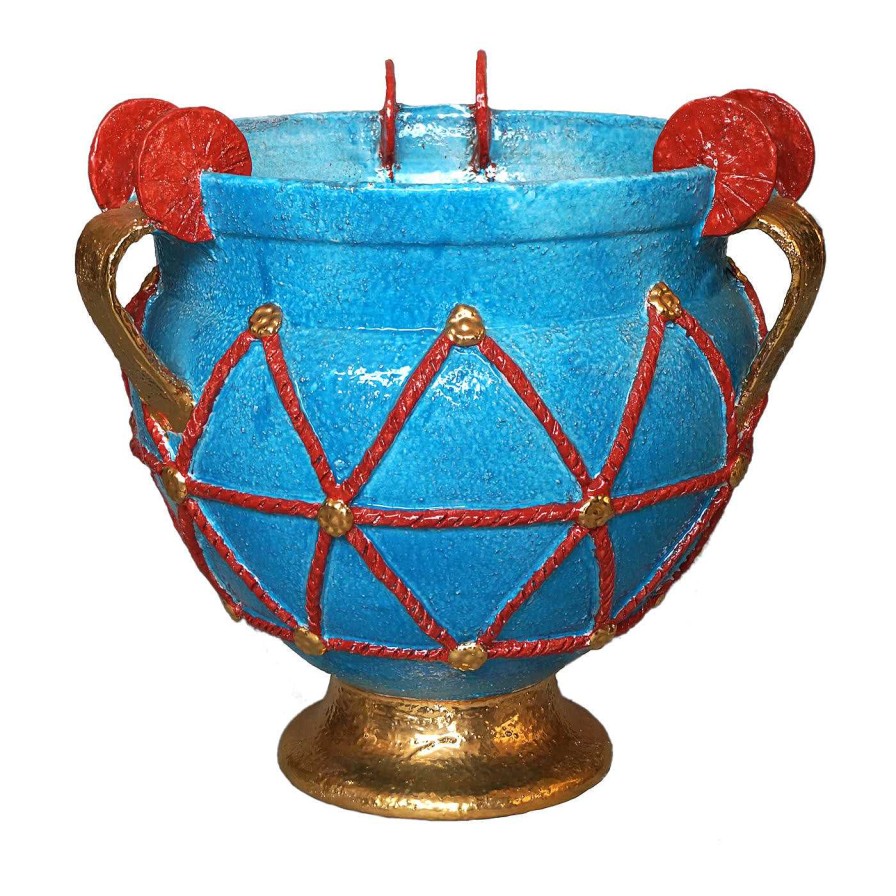 Decoration ND Dolfi Amphores | Vase Etrusque Bleu Clair