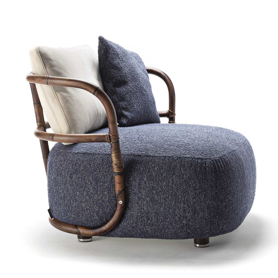 Mobilier Exteta Fauteuils D'Exterieur | Jungle Large Fauteuil Bas Bleu Par Massimo Castagna