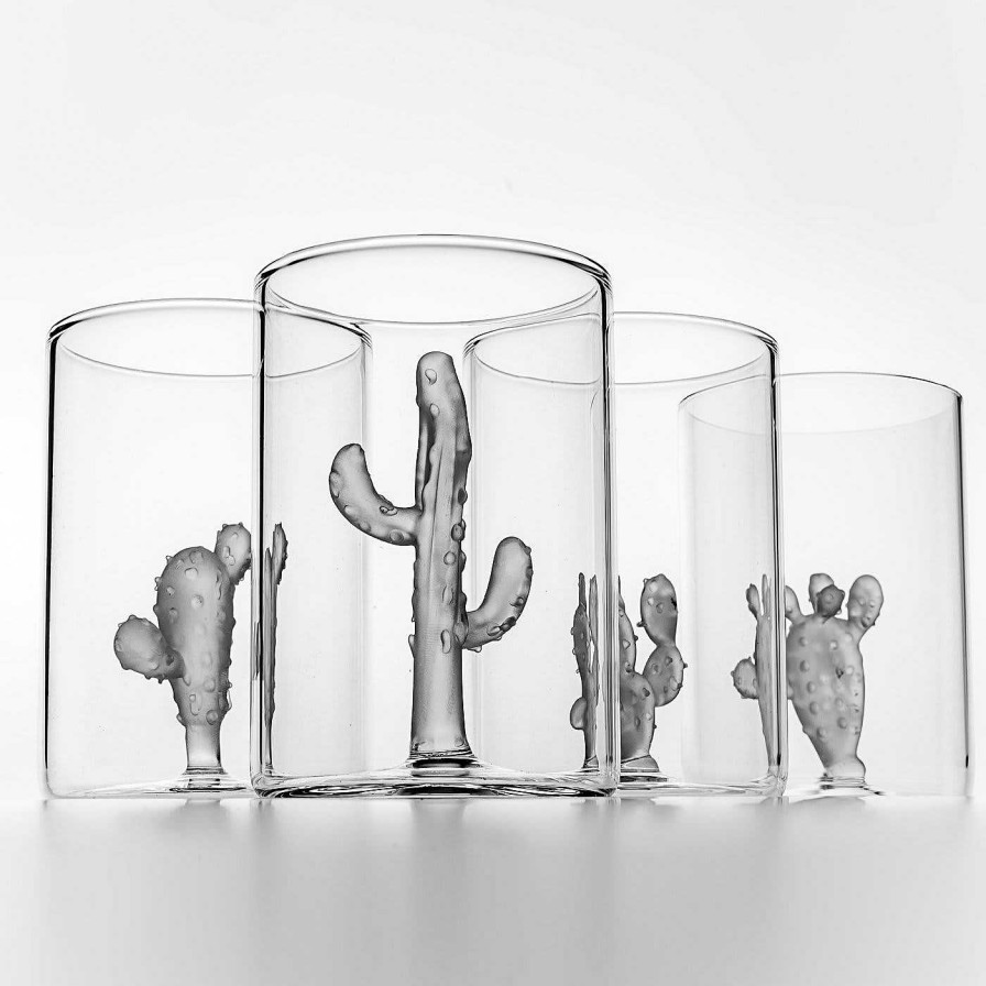 Arts De La Table Casarialto Verres Et Gobelets | Set De 4 Verres A Cactus