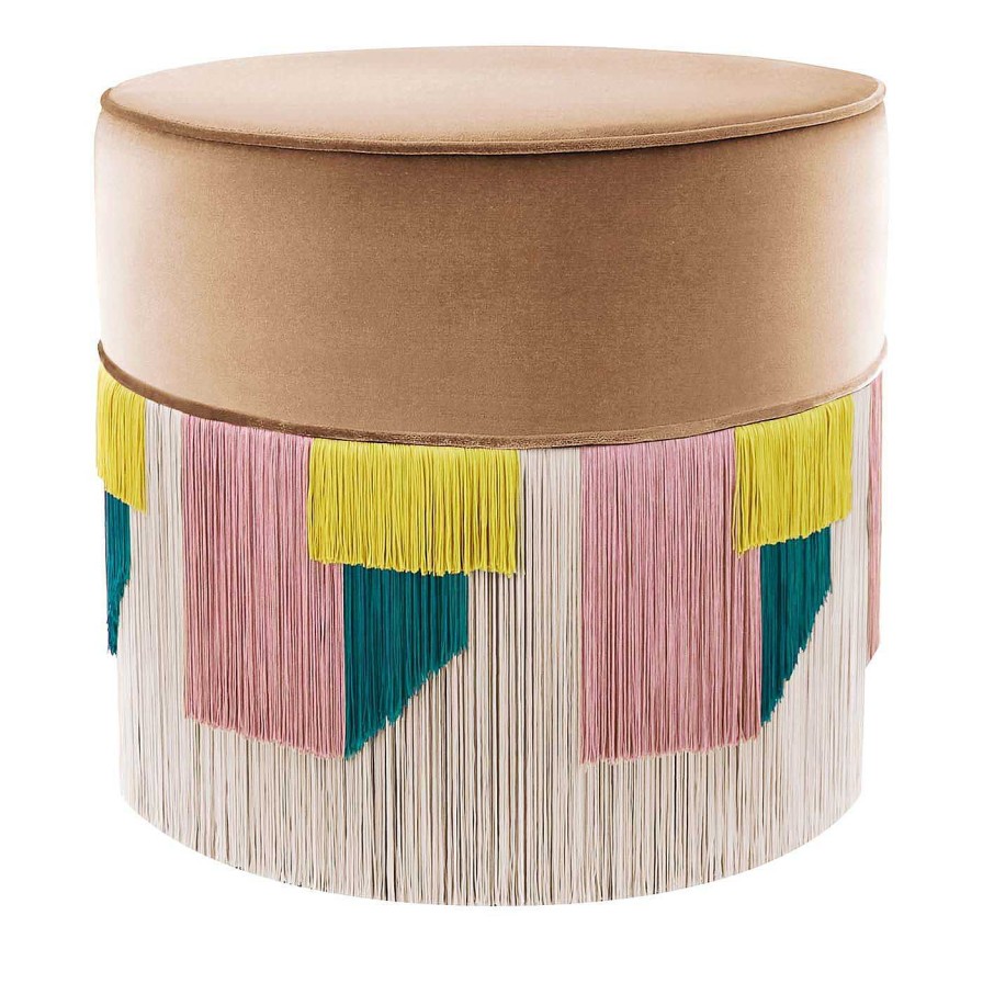 Mobilier Lorenza Bozzoli Couture Ottomans Et Poufs | Pouf Geometrique Beige Couture