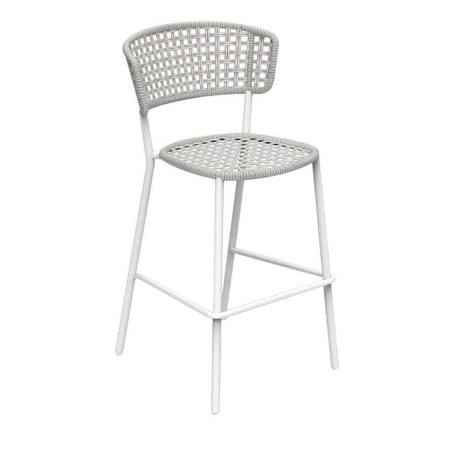 Mobilier Talenti Chaises Et Tabourets D'Exterieur | Lot De Deux Tabourets De Bar D'Exterieur Moon, Gris Clair