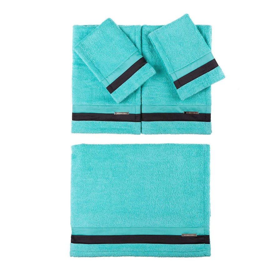 Decoration Alessandro Di Marco Linge De Bain | Lot De Serviettes De Bain Grand Format - Teal And Black