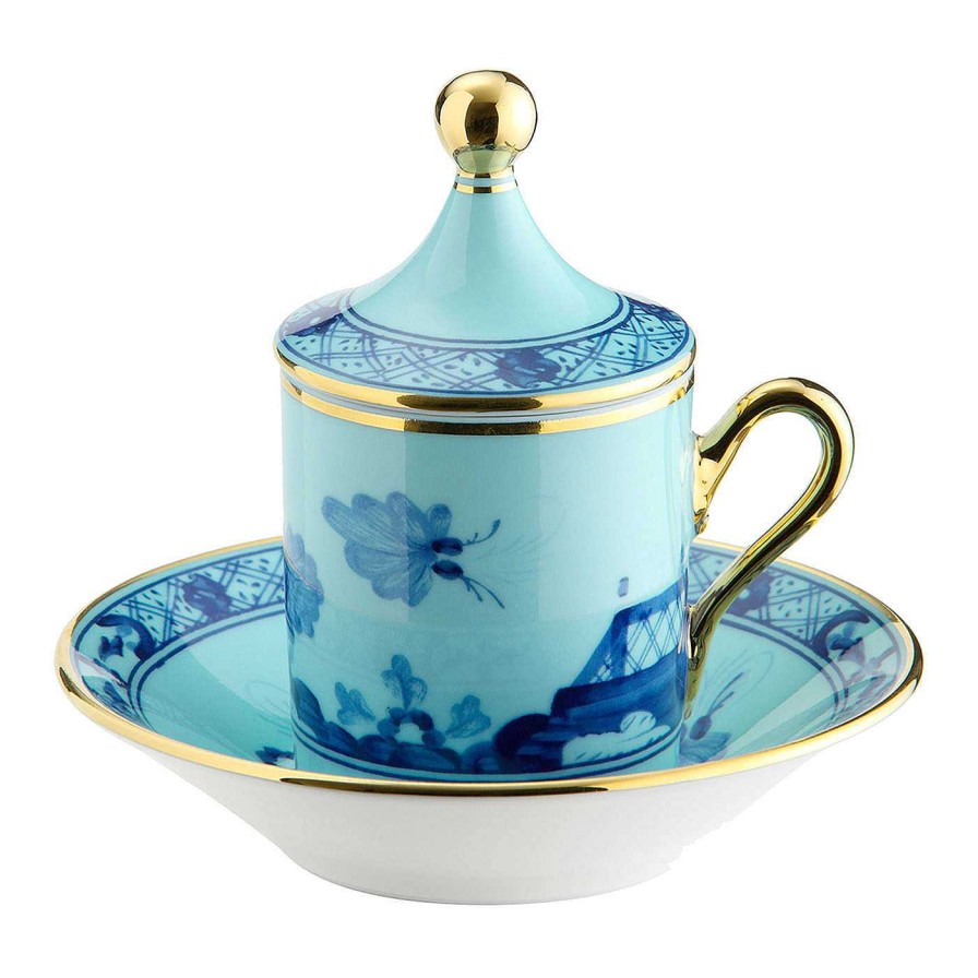 Arts De La Table GINORI 1735 Tasses A Cafe Et A The | Oriente Italiano Iris Set De 2 Tasses A Espresso Et Soucoupes