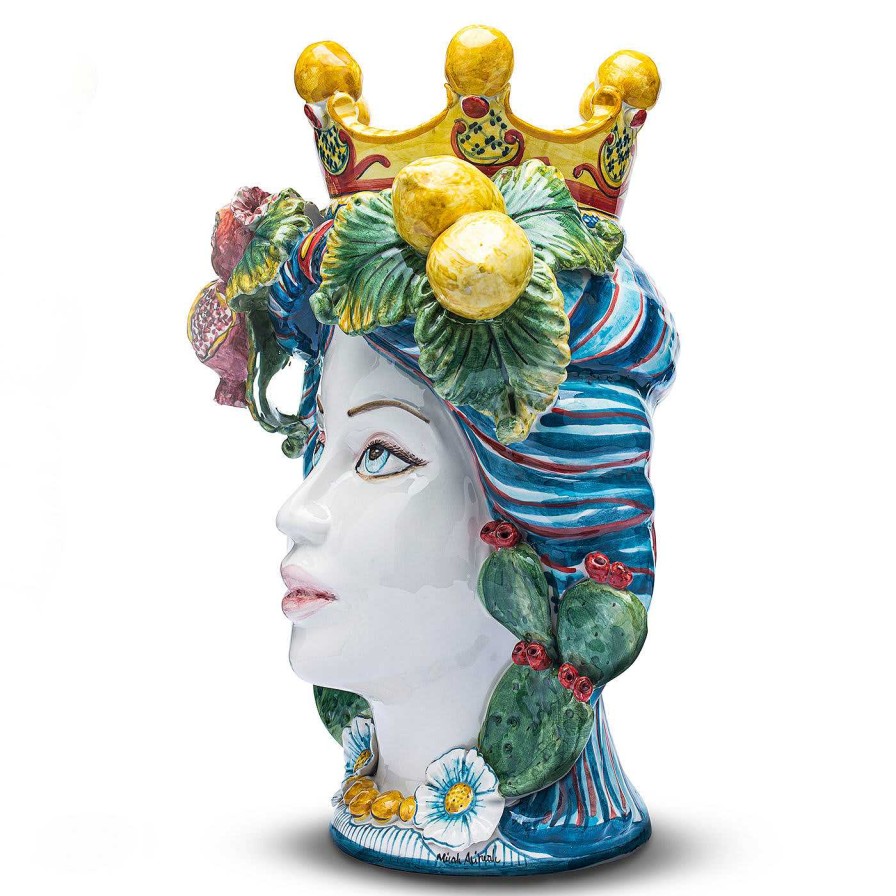 Decoration Ceramiche Micale Vases Figuratifs | Kalsa Lumia Vase Testa Di Moro - Femme