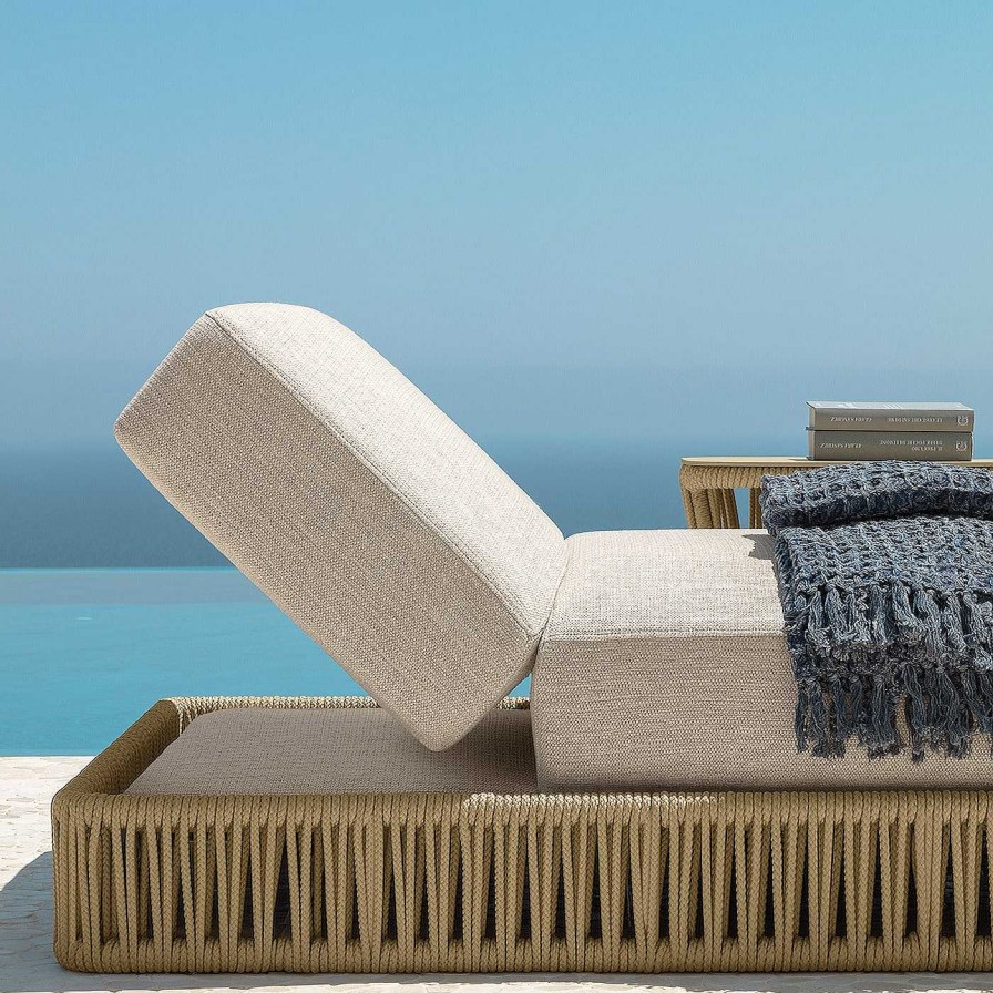 Mobilier Talenti Chaises Longues Et Transats D'Exterieur | Lit De Soleil Cliff Beige De Ludovica & Roberto Palomba